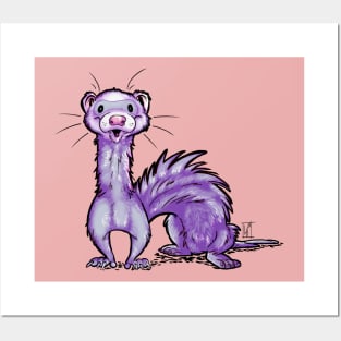 Ferret - White & Gray Fur Posters and Art